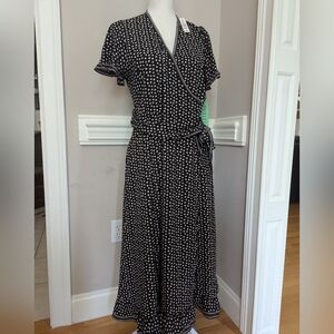 Max Studio Black and White Polka Dot Maxi Dress